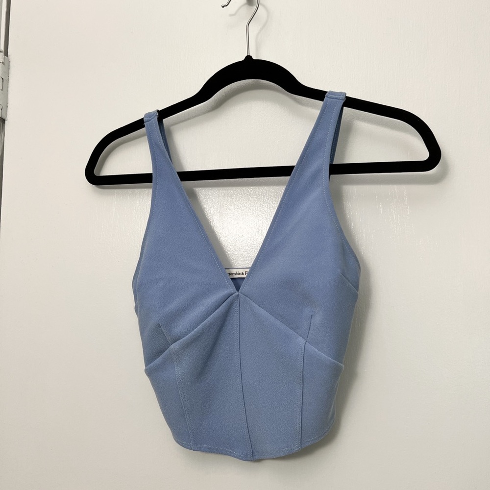 Abercrombie blue plunge corset top